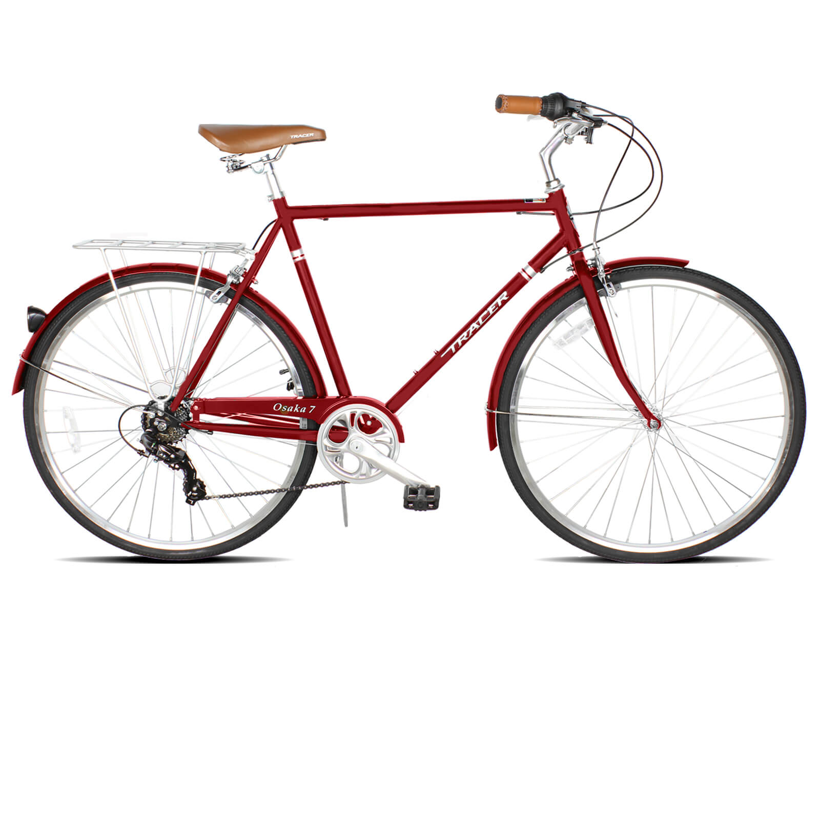 Tracer Osaka 700C 7 Speed Hybrid City Bikes for Men | In Stock