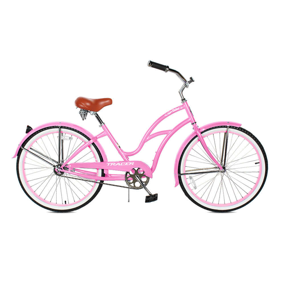 womens pink bicycle XDSBIKE Nadine 7sp Women's Step-Through City Bike // Coral Providing comfort without sacrificing on style Custom Painted Bicycle | Pink