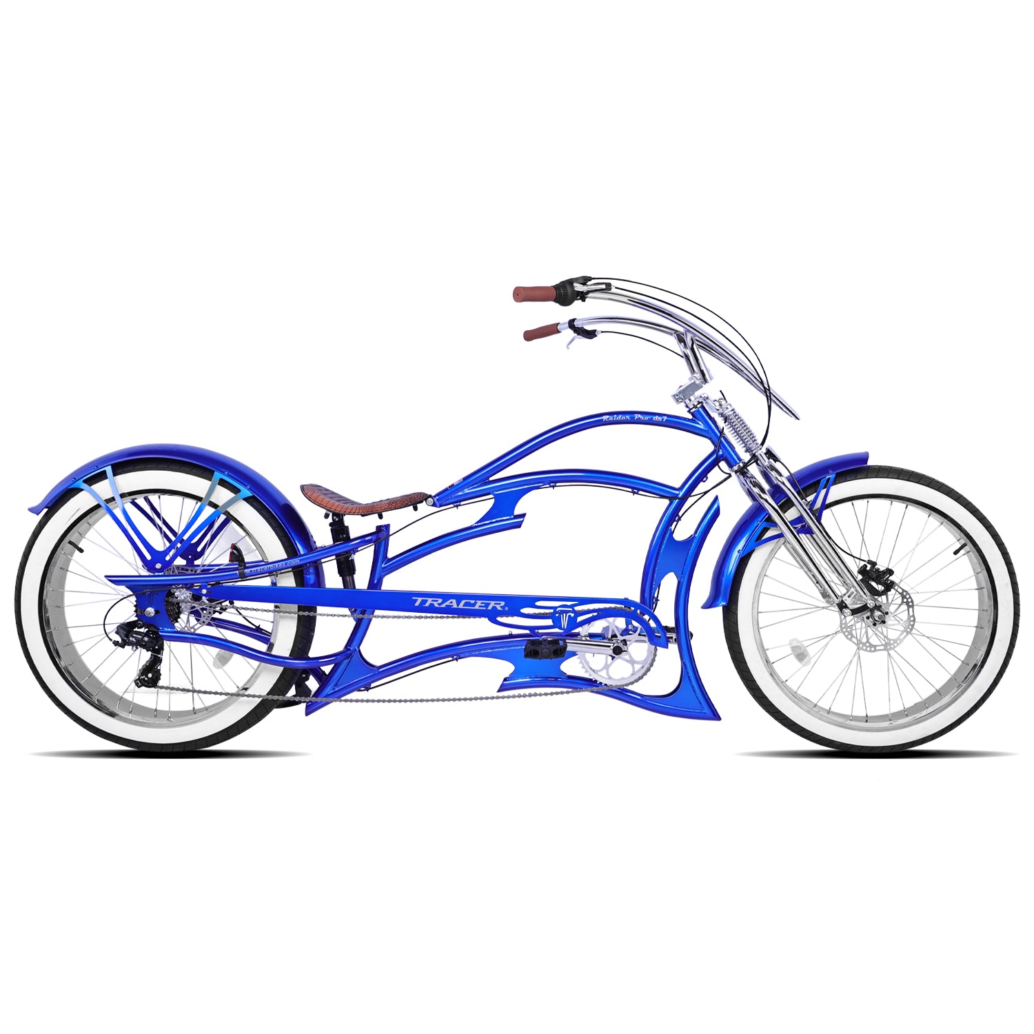 Tracer Raider Pro DS7 26” 7-Speed Stretch Chopper Cruiser Bike