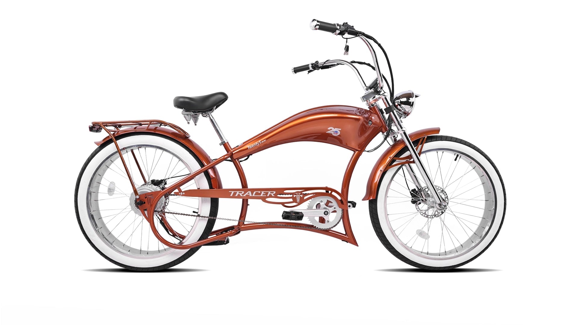 Twenty5 800W Chopper Stretch Cruiser Ebike Tracer Bikes