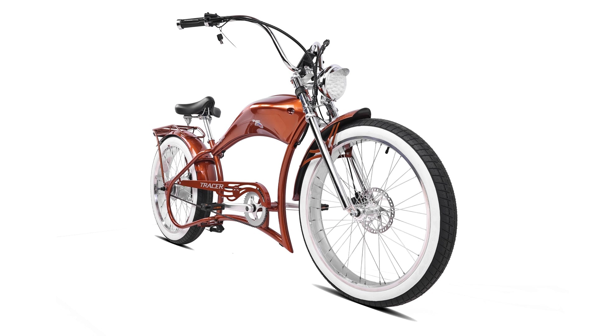 Twenty5 800W Chopper Stretch Cruiser Ebike Tracer Bikes