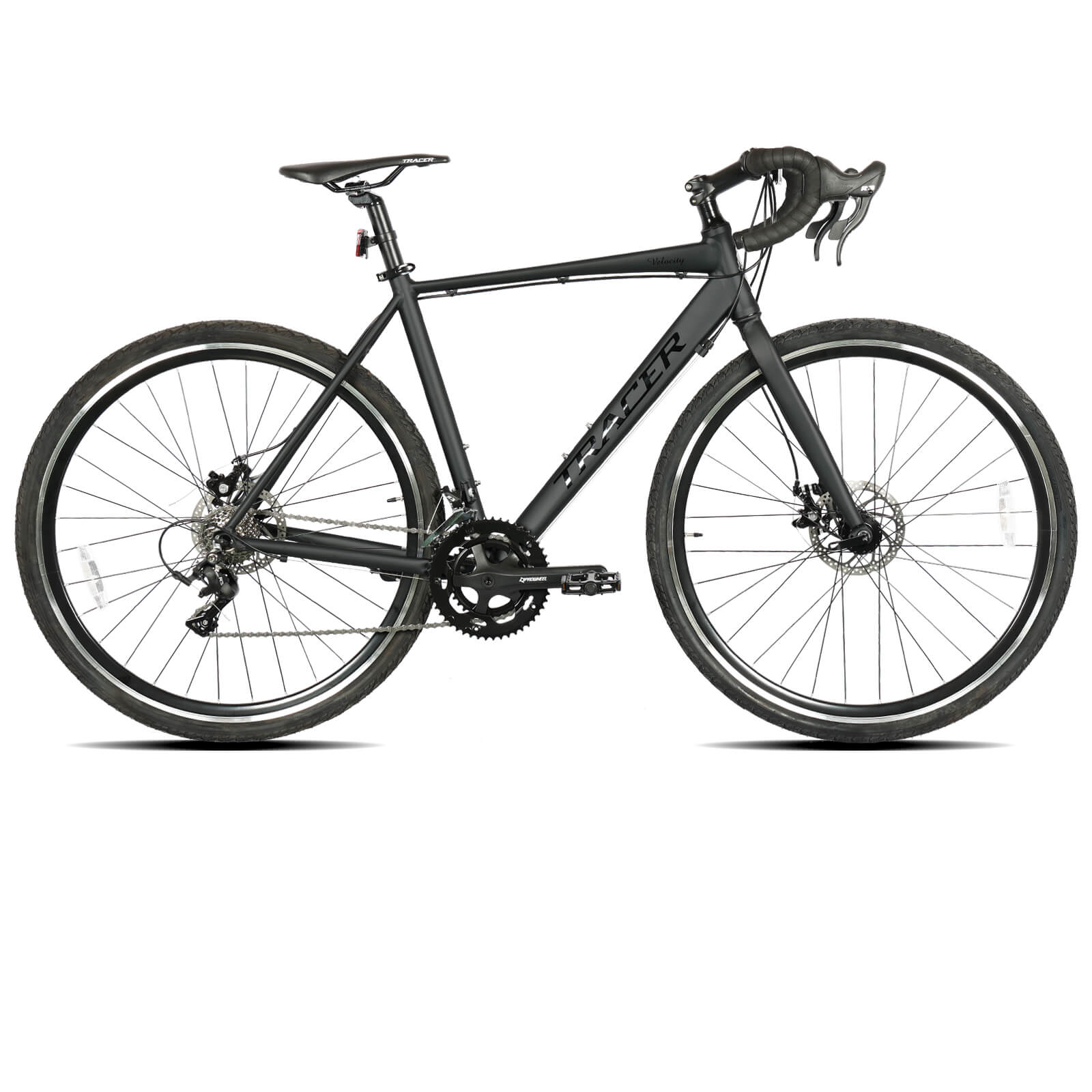 road bikes that can go on gravel Tracer Velocity 700C Gravel Road Bikes Matte Black / 21in(530mm)