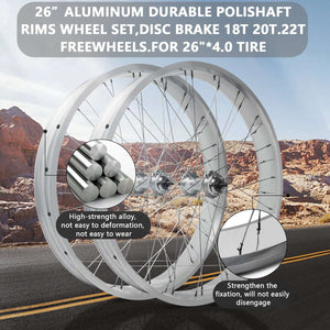 Tracer 26"x3"x13Gx36H Wheel Set Alloy FAT Rims for 26"x3.0,4.0 tire 7-Speed