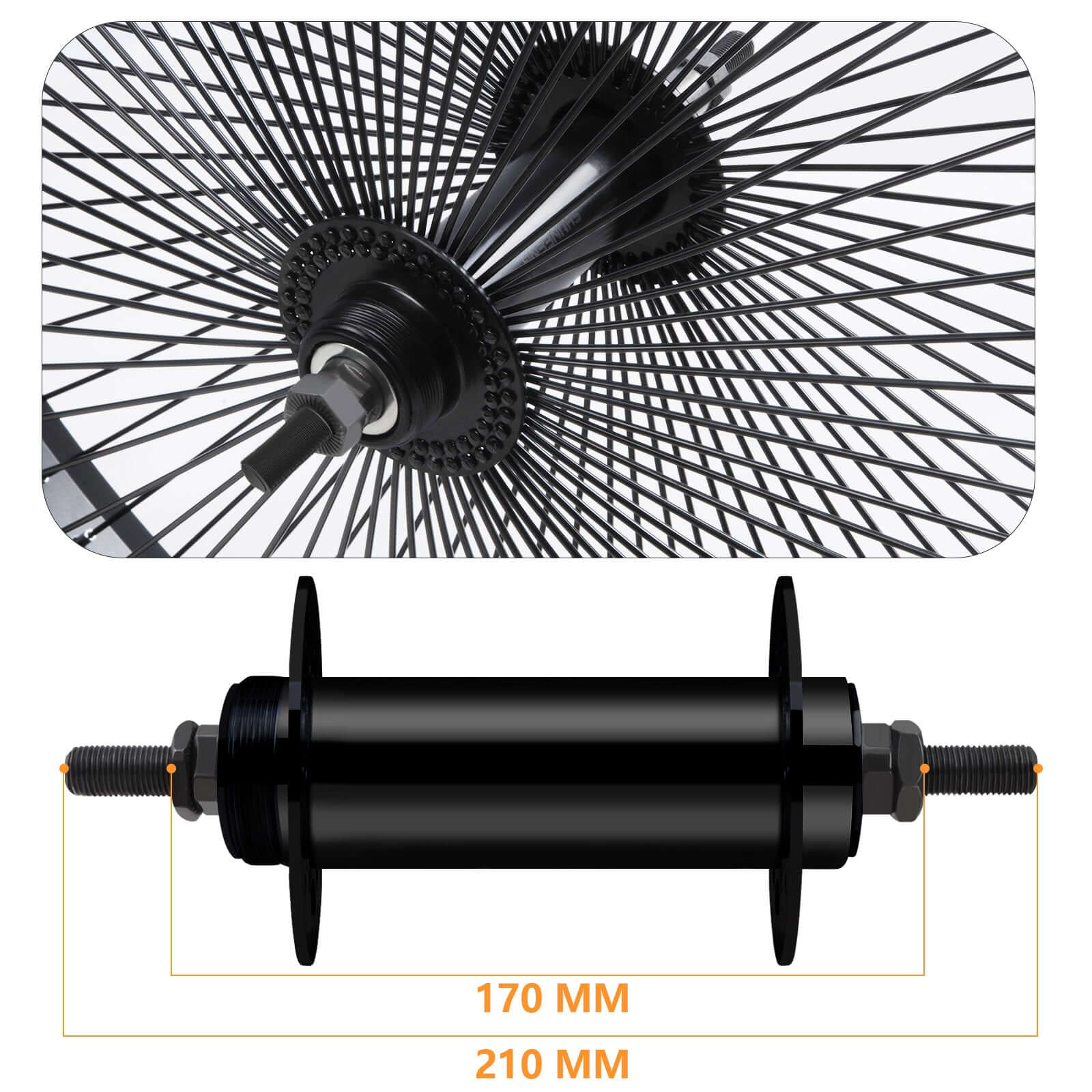 Tracer WH-TR7526140D7 26*13G*140H Fat Tire Rimset/Wheelset 7 speed