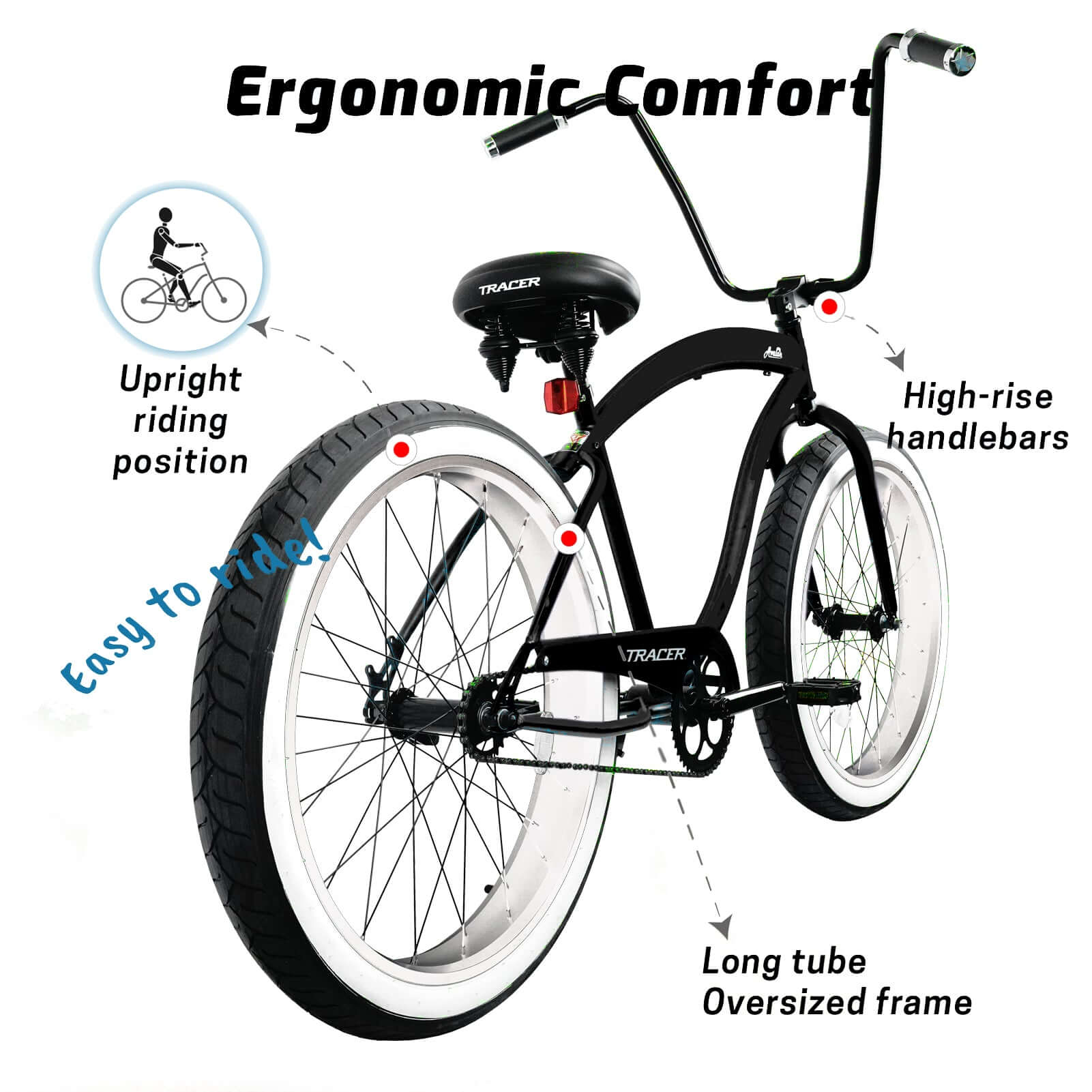 Tracer AVALON 26'' men's beach cruiser bicycle