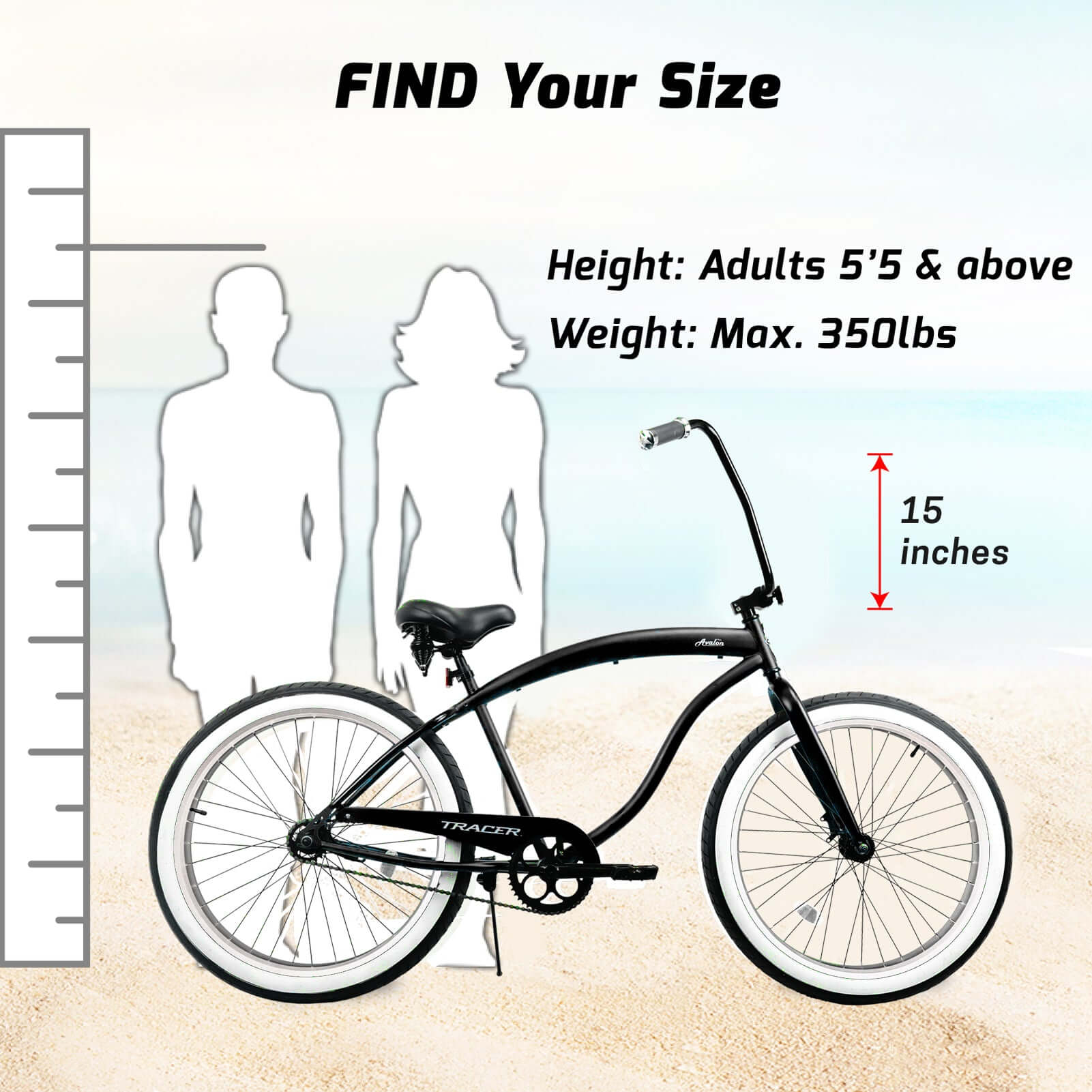 Tracer AVALON 26'' men's beach cruiser bicycle