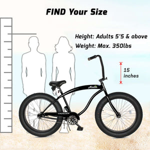 Tracer Avalon GT 26'' Fat Tire Stretch Beach Cruiser Bike 1-Speed/7-Speed