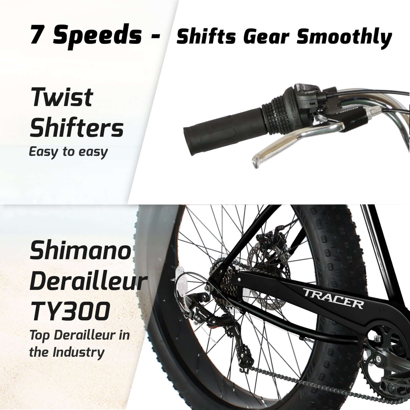 Tracer Avalon GT 26'' Fat Tire Stretch Beach Cruiser Bike 1-Speed/7-Speed