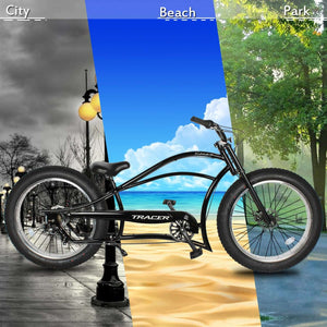 Tracer Siena 26'' Chopper Stretch Cruiser Fat Tire Bike suitable for different usage scenarios.