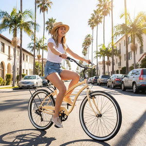 Tracer BORA-7-F 26" Beach Cruiser Bikes 7-Speed for Women Tracer Bikes