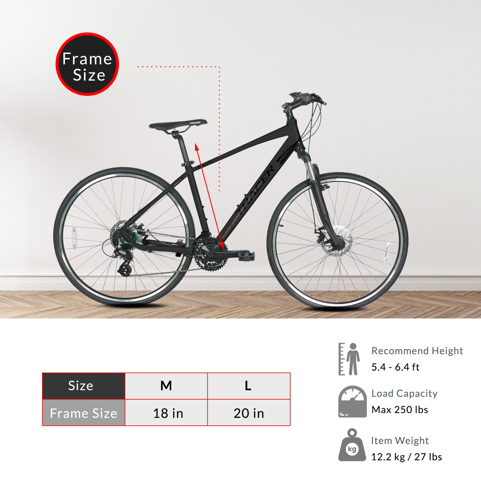 Tracer Bravery DX 24-Speed Hybrid Bikes
