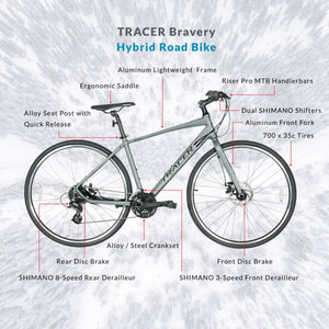 Tracer Bravery 24 Speed Hybrid Road Bike
