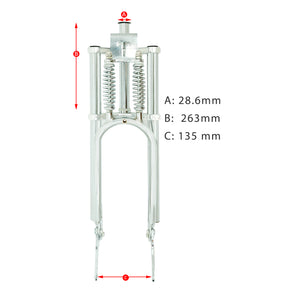 Tracer FK-GT26263145D8 26" Triple Tree Deluxe Dual Spring Classical Fork for Disc Brake 1-1/8 (28.6mm)