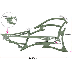 Tracer FM-RAPTOR Ebike Frame 26inch stretch chopper for single speed/7 speed