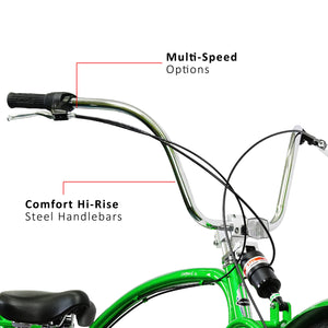 Tracer Leopard 3i Pro Vintage Stretch Beach Cruiser Bike Internal 3-Speed