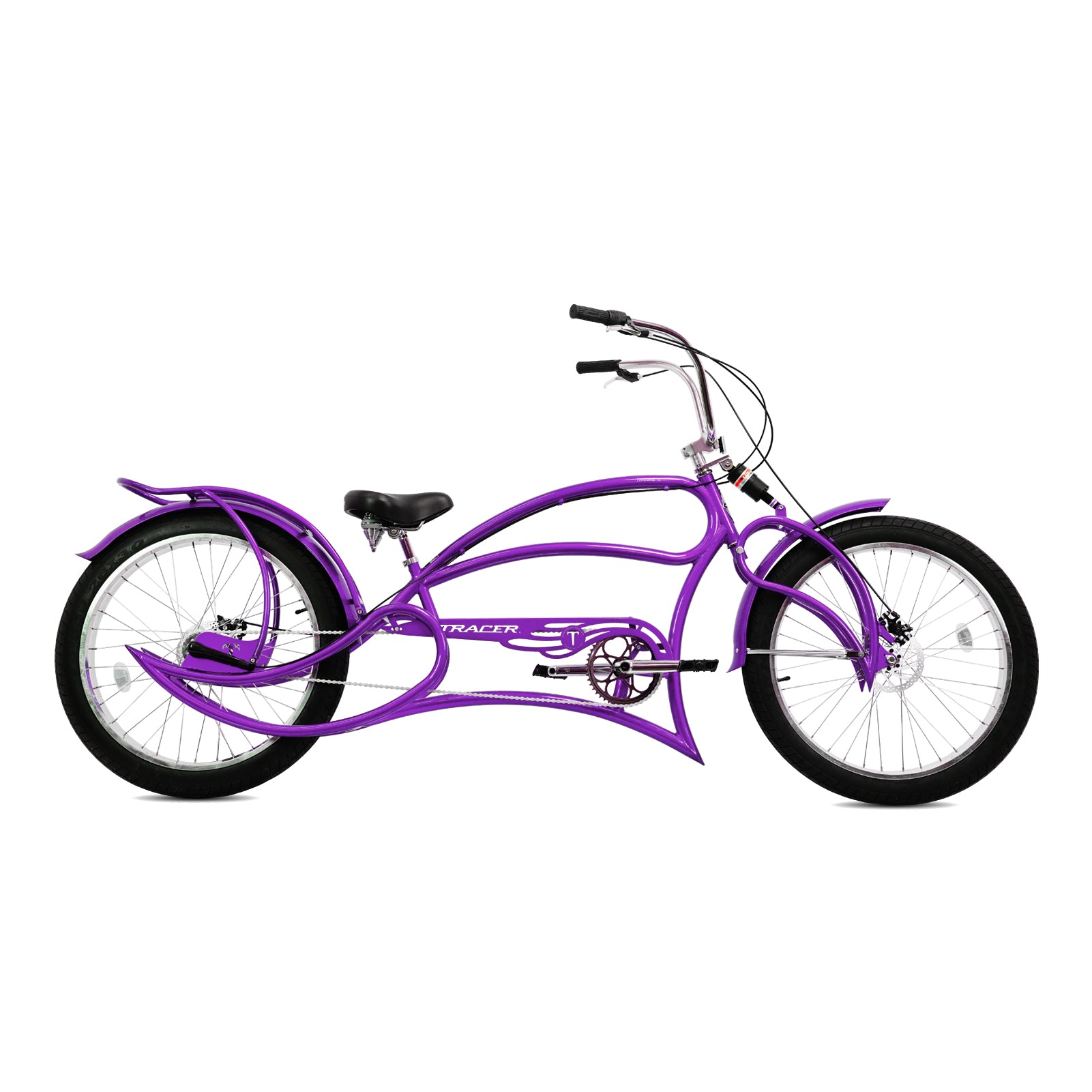 3 wheel beach bicycle Tracer Leopard 3i Pro Internal 3-Speed Stretch Beach Cruiser Bike Purple