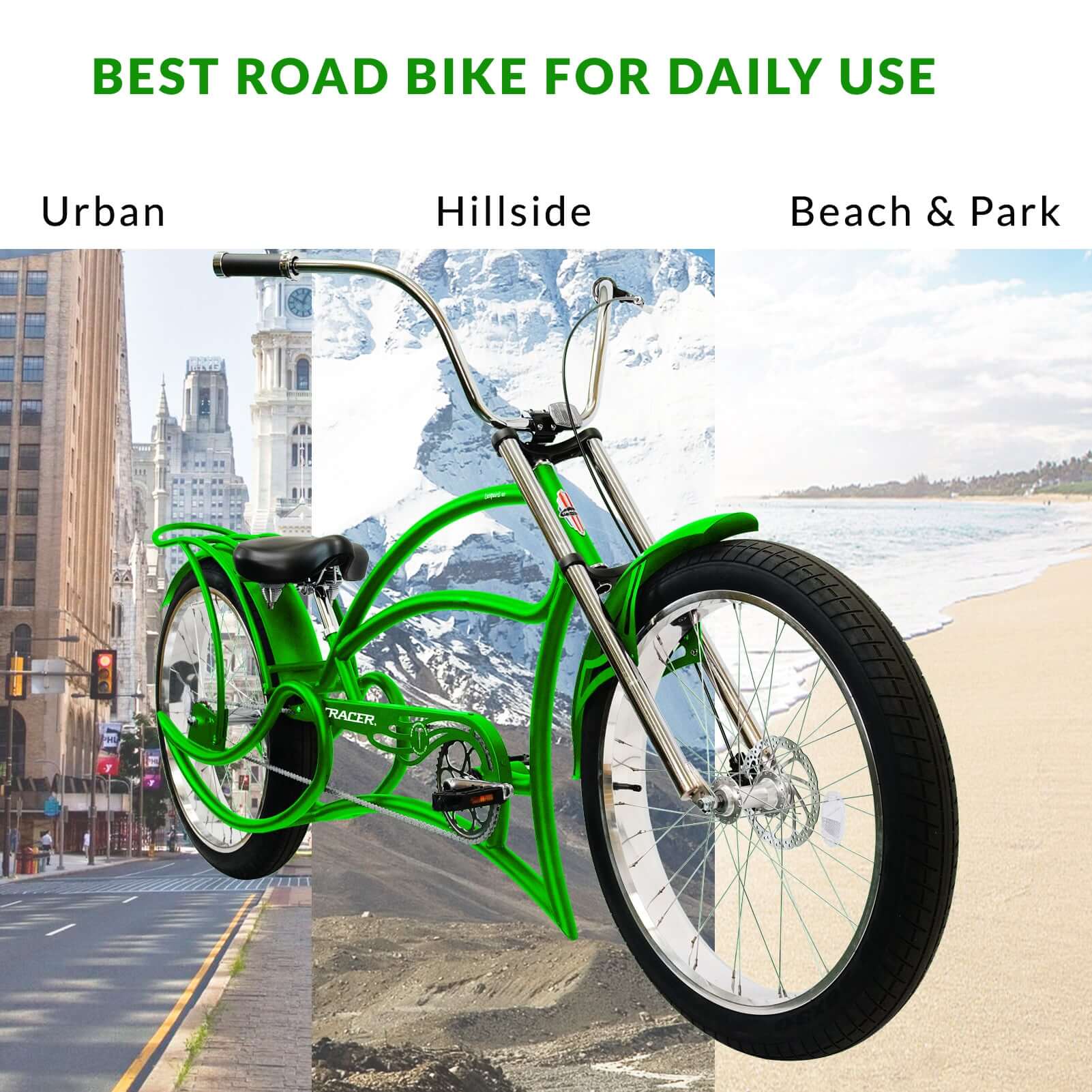 Tracer Leopard GT Chopper Stretch Cruiser Bike – Tracer Bikes