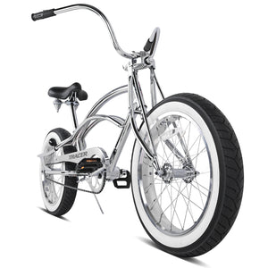 Front view of the Tracer Master 2.0 GS Chrome Stretch Cruiser Bike