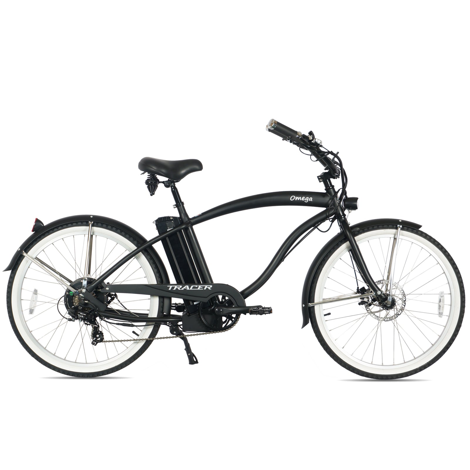 Tracer OMEGA Step Over Beach Cruiser Electric Bike Matte Black