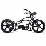 Full-body shot of the Raptor Pro DS 800W Stretch Cruiser Ebike, showing its profile.
