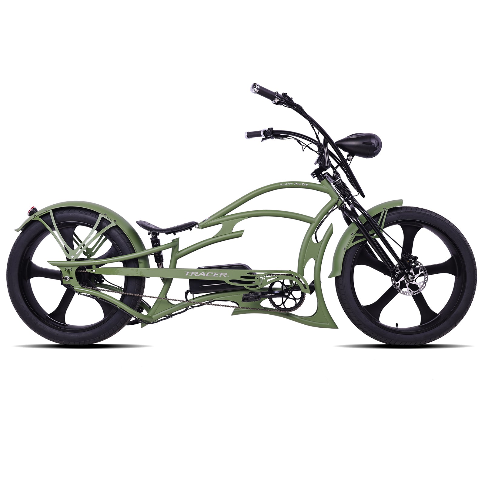 elektrofahrrad sale Tracer Raptor Pro DS 800W 48V 20Ah Long Range Stretch Cruiser Electric Bike Army Green