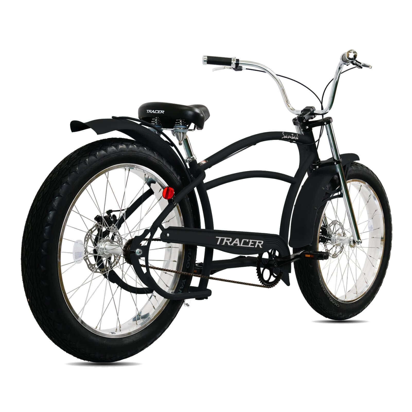 Tracer Santak GT 26" Chopper Stretch Cruiser Fat Tire Bike Oversized Frame Single Speed - Tracer Bikes