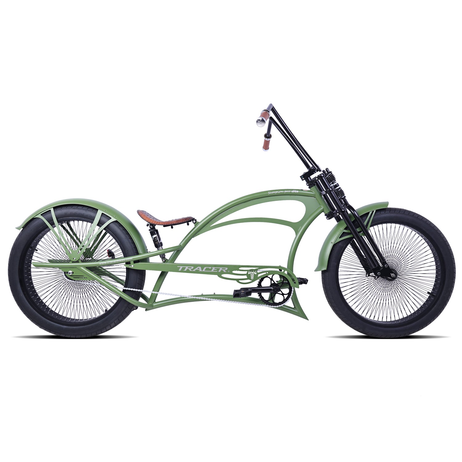 Tracer Scorpion Pro DTS Stretch Cruiser Bike: Retro Chopper