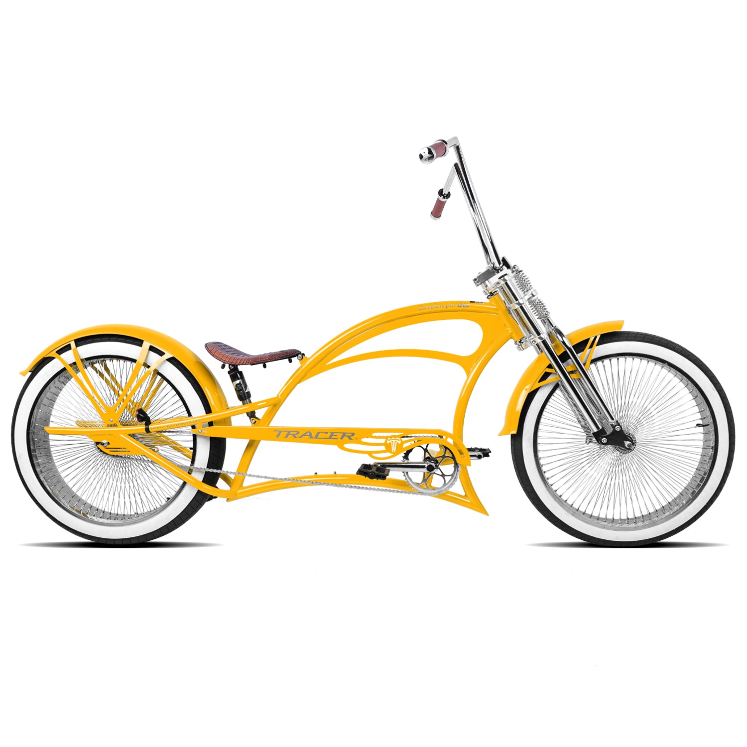 Tracer Scorpion Pro DTS Stretch Cruiser Bike: Retro Chopper