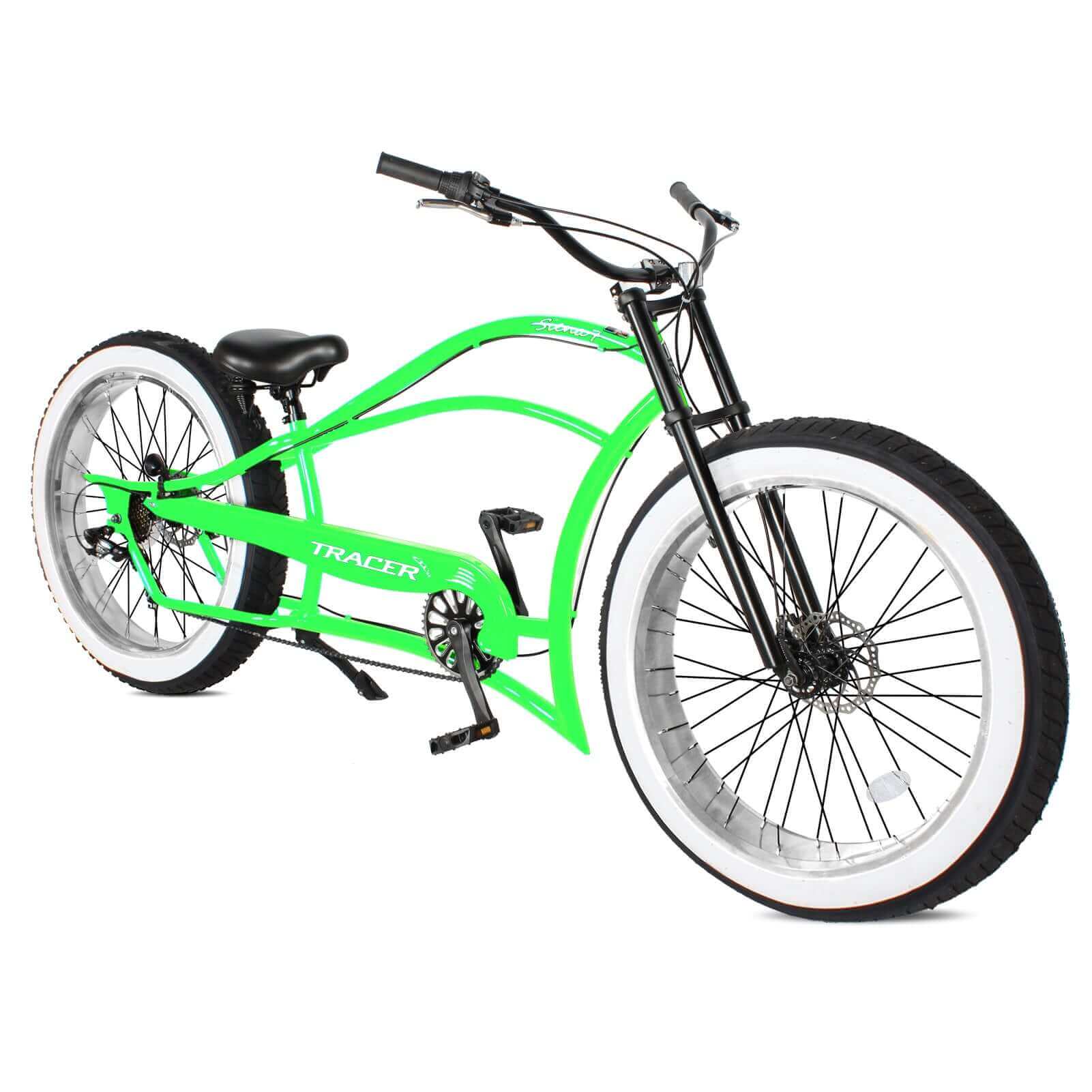 Tracer Siena 26'' Chopper Stretch Beach Cruiser Fat Tire Bike profile overview.