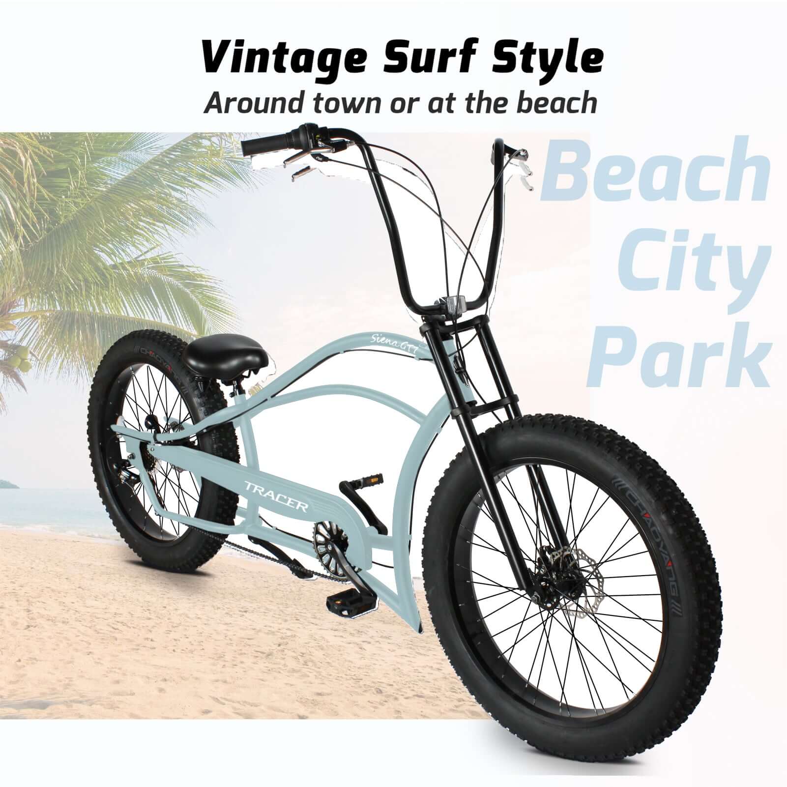 Tracer Siena GT Stretch Cruiser Bikes - Fat Tire, 1/7 Speed
