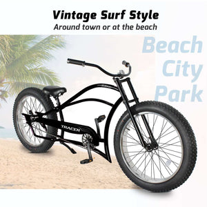 Tracer Siena 26'' Chopper Stretch Cruiser Fat Tire Bike Available 1 Speed/7 Speed