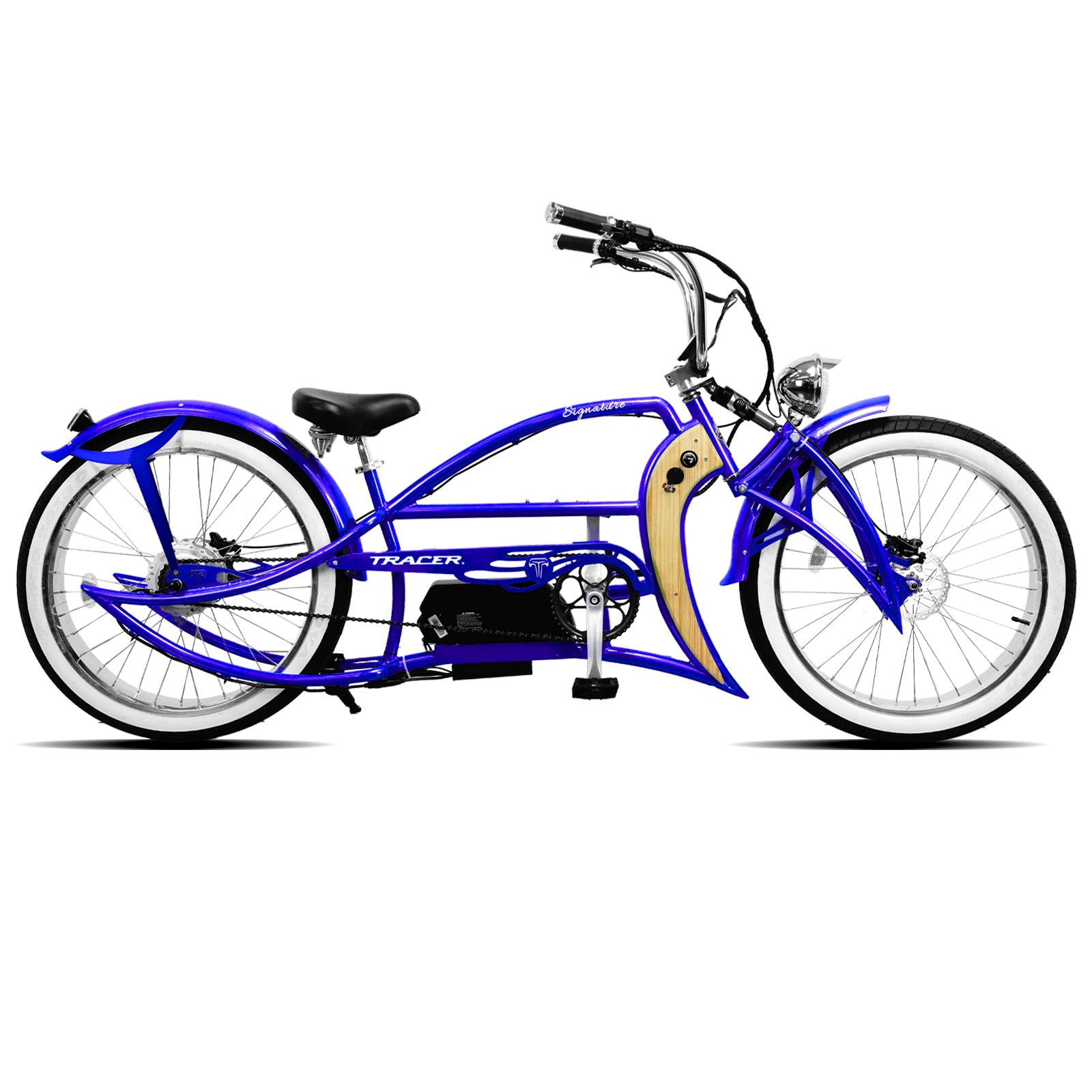 Tracer Signature Pro 26'' 800W Chopper Cruiser Electric Bike w/ Cigarette  Lighter & USB Charging Port