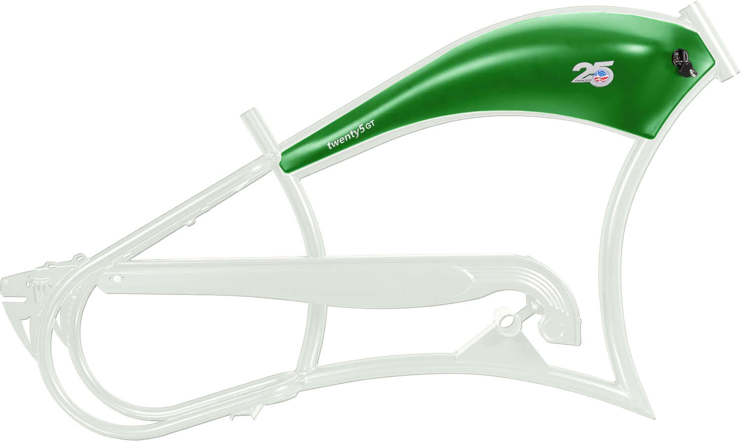 Tracer FM-Twenty5 E-Bike 26" Stretch Cruiser Steel Frame and Chain Guard for 26" x3.0, 4.0 Tire