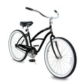 Tracer BORA-F 26" Beach Cruiser Bikes Single Speed for Women, Hi-Ten steel Frame, Moon Type Handlebar, Coaster Brake with Comfortable leather Saddle - Tracer Bikes