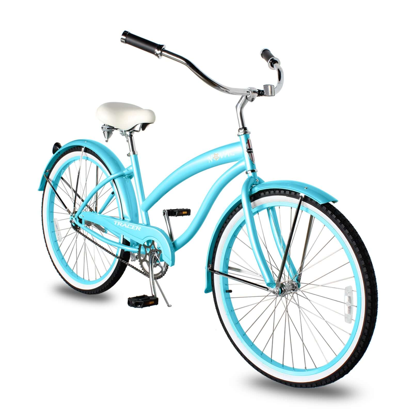 Tracer NOVA 26" Beach Cruiser Bikes Single Speed, w/ Moon-type handlebar, KT Coaster Brake for WOMEN - Tracer Bikes