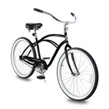 Tracer BORA-M 26" Beach Cruiser Hybrid Bikes Single Speed For Men, Hi-Ten steel Frame, Moon Type Handlebar, Coaster Brake with Comfortable leather Saddle - Tracer Bikes