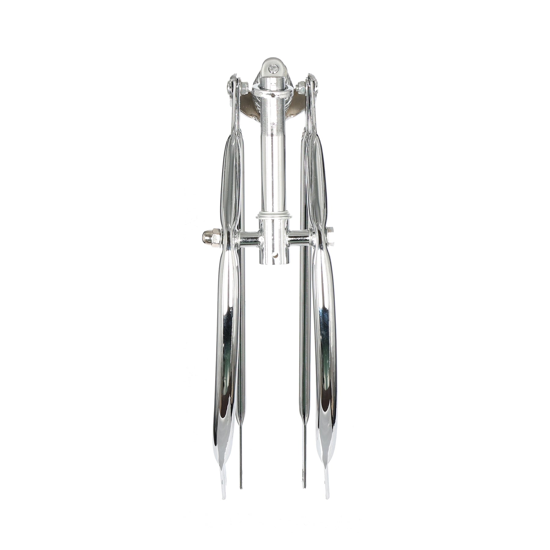 Lowrider Classic 20-Inch Chrome Twisted Spring Fork – Bent Flat Alloy Look, 1" Threaded