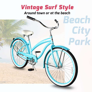 Tracer NOVA 26" Beach Cruiser Bikes Single Speed, w/ Moon-type handlebar, KT Coaster Brake for WOMEN - Tracer Bikes