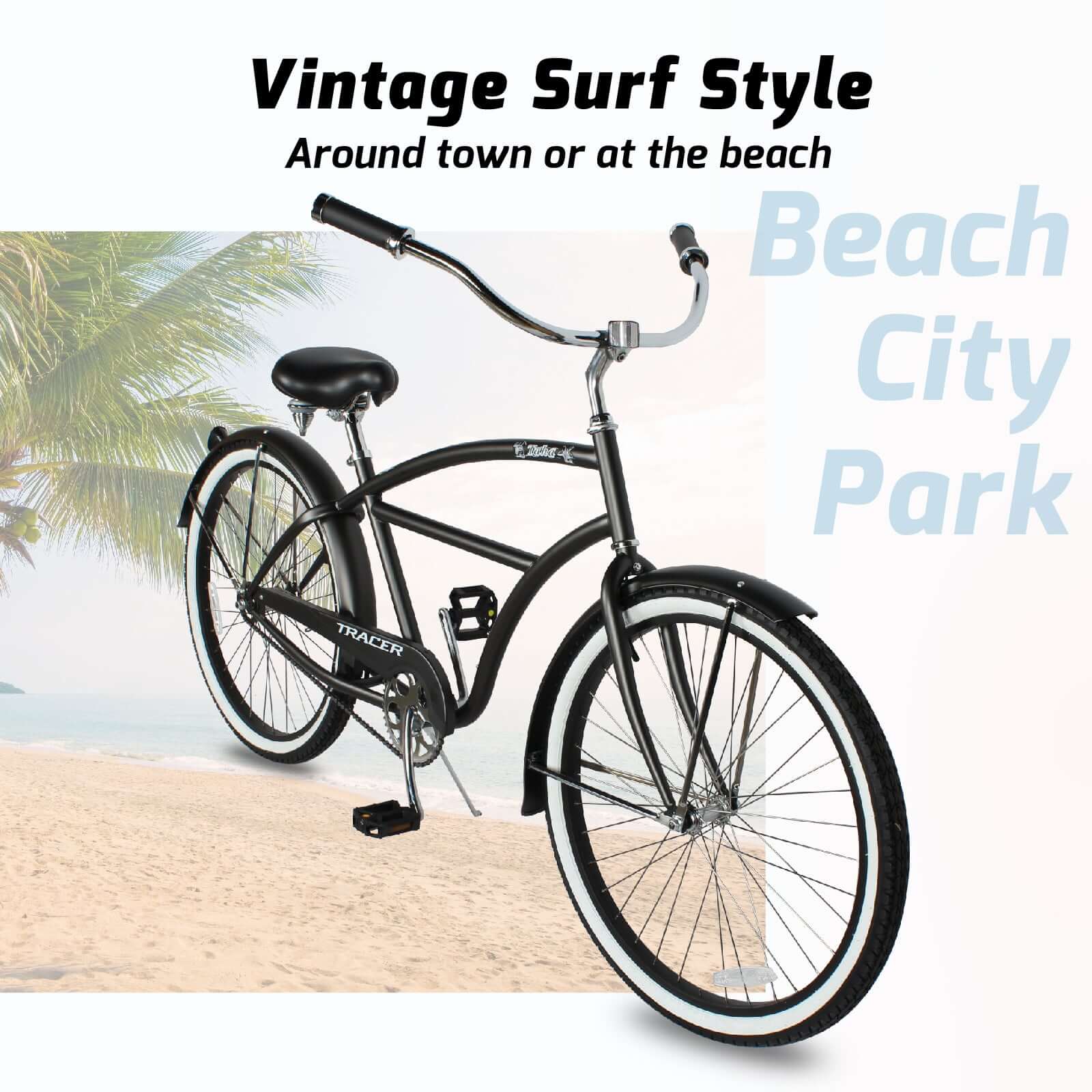 WAIT FOR EDIT Tracer TAHA 26" Beach Cruiser Bikes 1 & 7 Speed for Male - Tracer Bikes