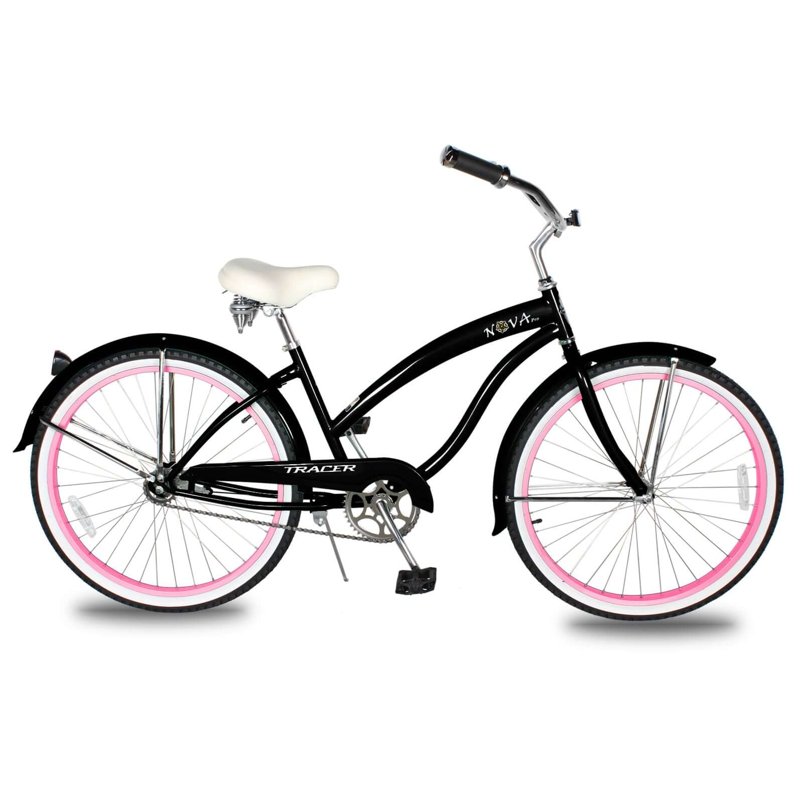 Tracer NOVA 26" Beach Cruiser Bikes Single Speed, w/ Moon-type handlebar, KT Coaster Brake for WOMEN - Tracer Bikes
