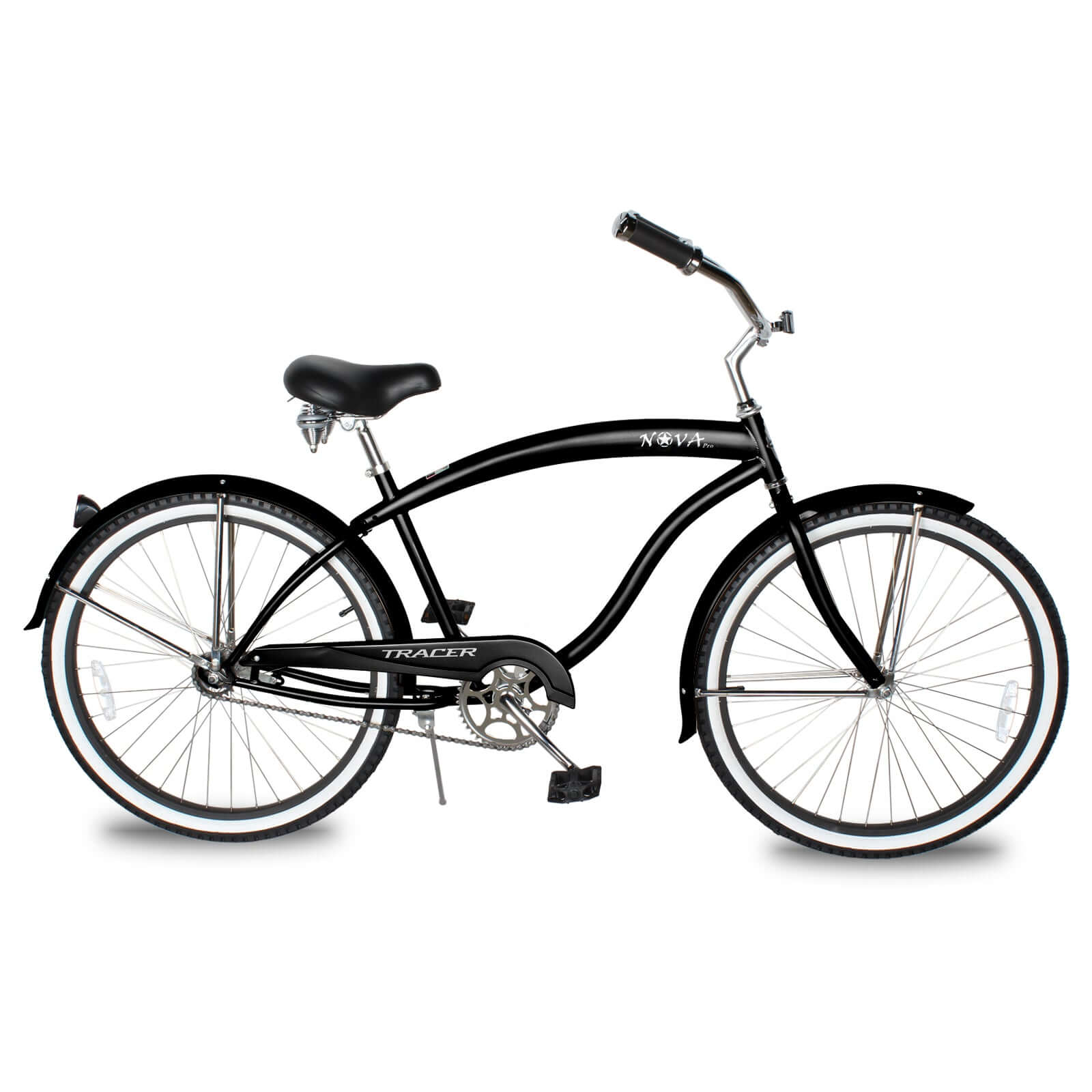 Tracer NOVA 26" Beach Cruiser Bikes Single Speed w/ Moon-type Handlebar, KT Coaster Brake for MEN - Tracer Bikes