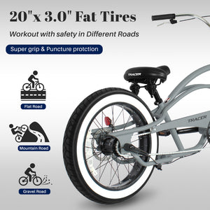 Tracer Master 3i 20'' Internal 3-Speed Chopper Style Cruiser Bike
