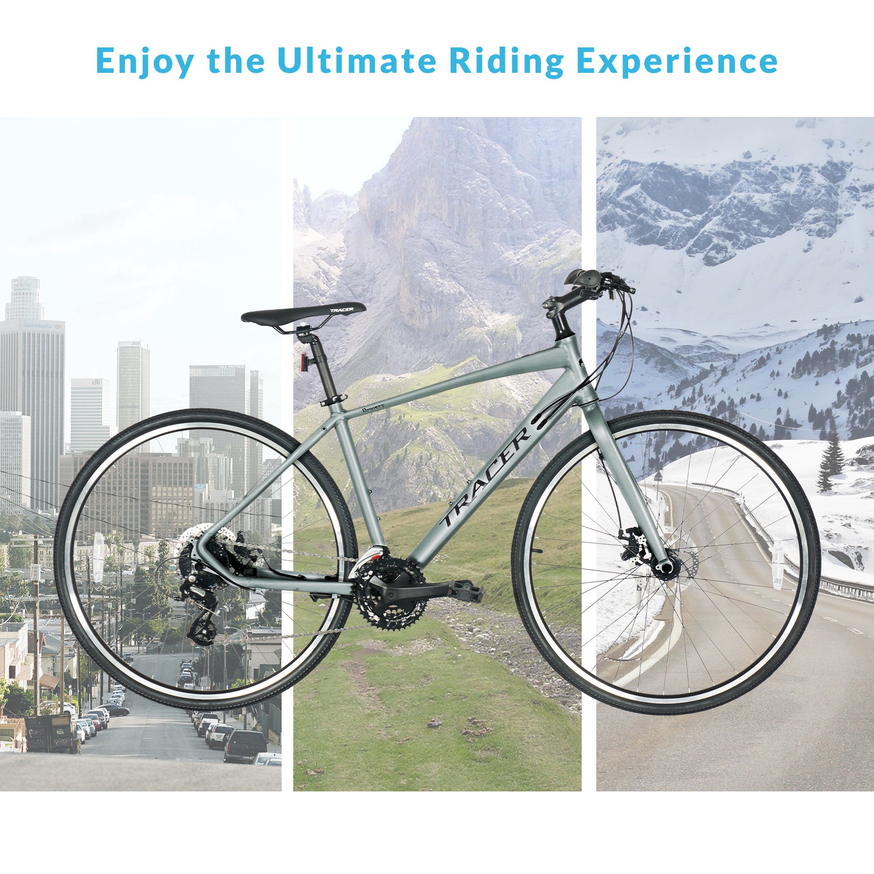 Tracer Bravery 24 Speed Hybrid Commute Road Bike