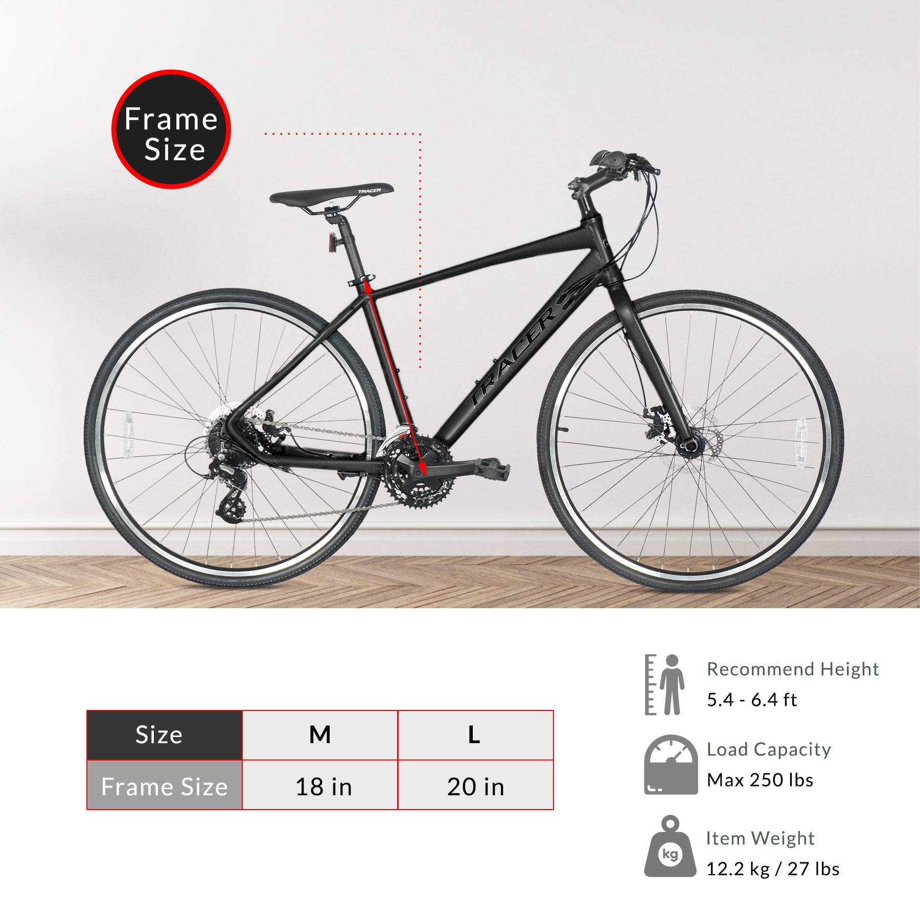 Tracer Bravery 24 Speed Hybrid Road Bike