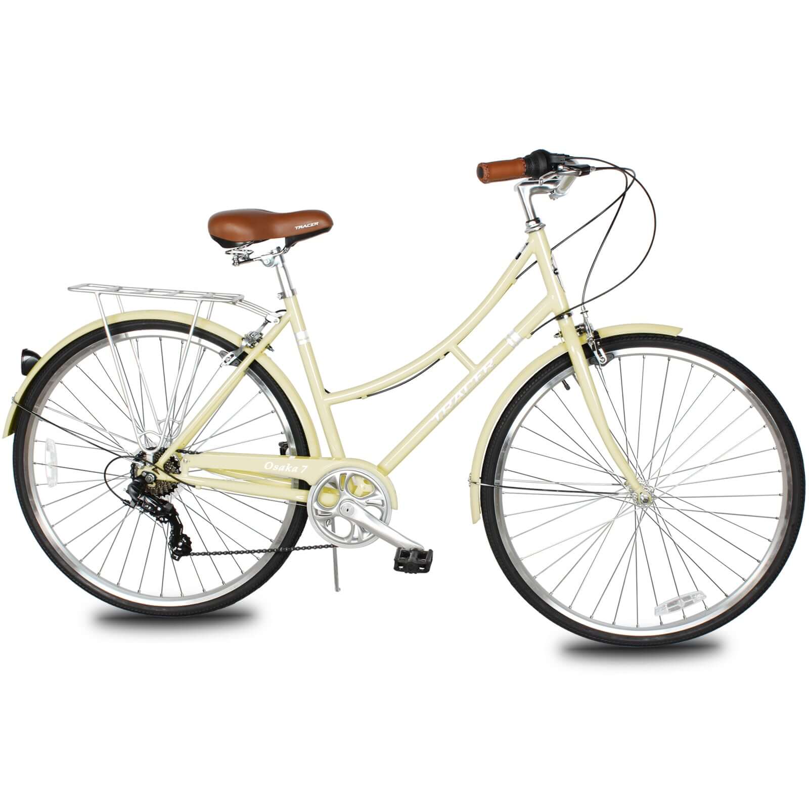 電動自転車 BS BEAUTE アイボリー　3人乗り対応　70★ Tracer Osaka 700C 7 Speed Hybrid City Bikes for Women