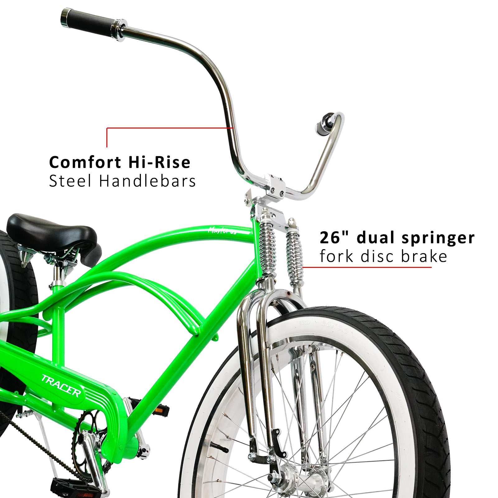 Tracer Master DS 26" Dual Springer Chopper Stretch Beach Cruiser Bike
